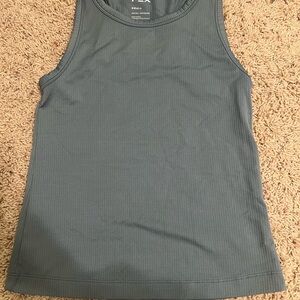 Gray Ribbed Tank Top